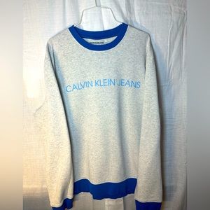 Calvin Klein Jeans Sweater Adult X-Large Grey Long Sleeve